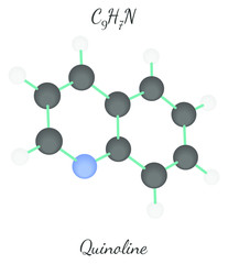 Obraz premium Quinoline C9H7N molecule
