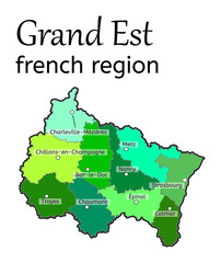 Grand Est french region map