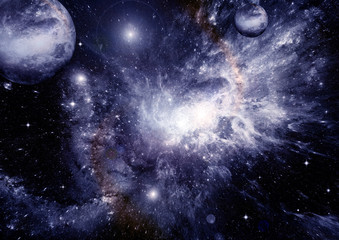 Stars, dust and gas nebula in a far galaxy