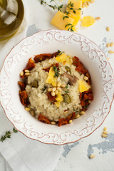 Gourmet meat and vegetables risotto