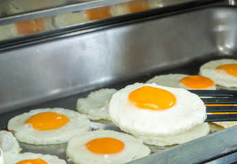 fried eggs serve for breakfast in morning