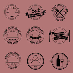 restaurant vector set