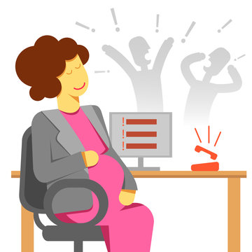 pregnant woman office stress