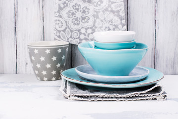 Set of bright bowls