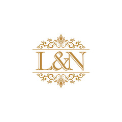 L&N Initial logo. Ornament gold