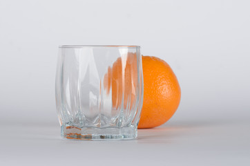 Orange with glass 