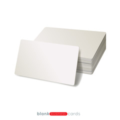 Stack of blank business card on white background with soft shadows. Vector illustration. EPS10.