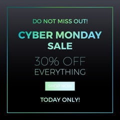Cyber monday concept design for banner, flyer and advertisement
