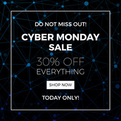 Cyber monday concept design for banner, flyer and advertisement