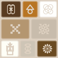 seamless pattern with adinkra symbols for your design