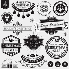 Christmas and New Year design elements.