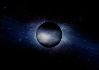 Stars, dust and gas nebula in a far galaxy