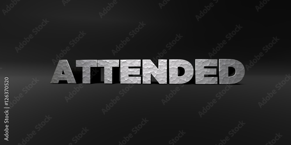 Fototapete attended - hammered metal finish text on black studio - 3d rendered royalty free stock photo. this i