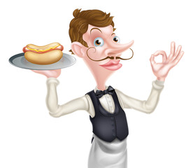 Cartoon Perfect Hotdog Butler