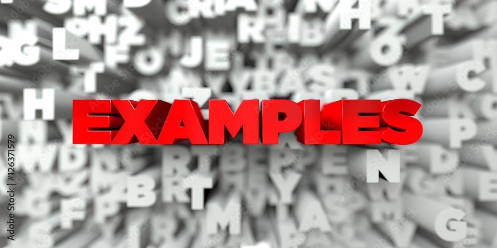 Fototapete examples - red text on typography background - 3d rendered royalty free stock image. this image can 