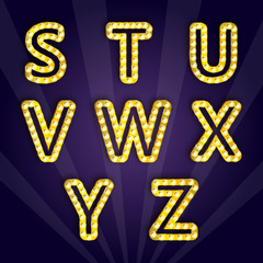 Vector illustration of modern lighting alphabet