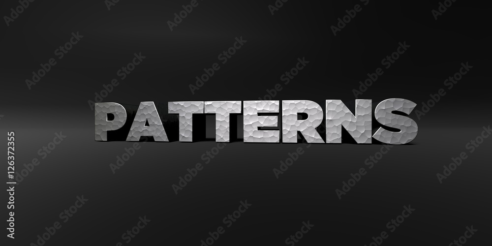 Fototapete patterns - hammered metal finish text on black studio - 3d rendered royalty free stock photo. this i