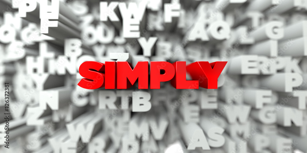 Fototapete simply - red text on typography background - 3d rendered royalty free stock image. this image can be