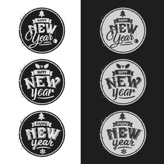 Happy New Year hand lettering Set