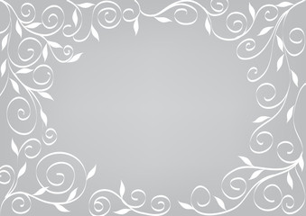 Grey flora frame template background design | classic style decorative
