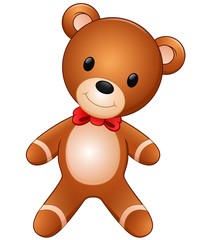 Cute teddy bear on the white background