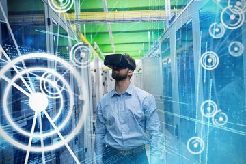 Composite image of binary codes and lines