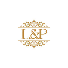L&P Initial logo. Ornament gold