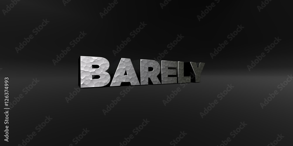 Fototapete barely - hammered metal finish text on black studio - 3d rendered royalty free stock photo. this ima