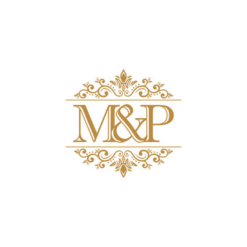 M&P Initial logo. Ornament gold