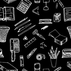 Black and white background - office stationery. Black and white.