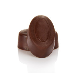 Delicious brown candy isolated on white.