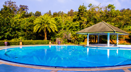 Fototapeta na wymiar Swimming pool inside garden