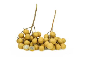 Fresh longan isolated on white background