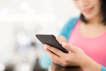 Happy woman shopping