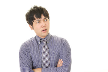 怒った表情のビジネスマン