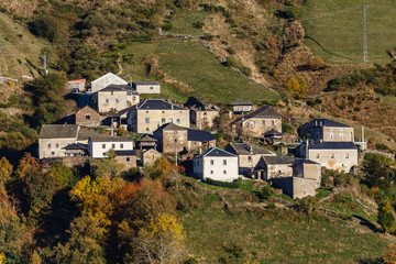 Fototapeta na wymiar Location of Branas de Arriba in Asturias