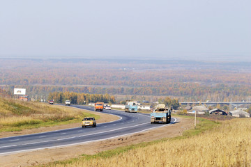 Asphalt road in autumn