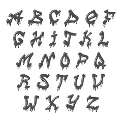 Grunge full alphabet vector