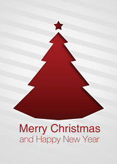 Simple Christmas Card Red and Gray