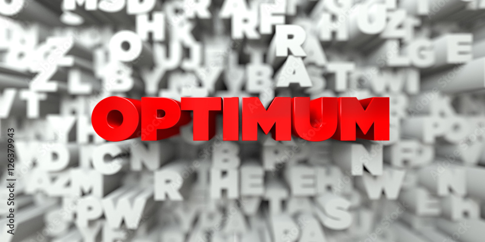 Fototapete optimum - red text on typography background - 3d rendered royalty free stock image. this image can b
