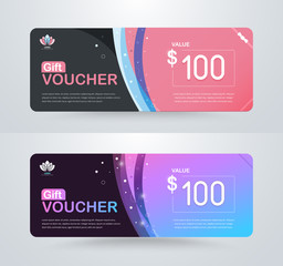 Gift voucher card template design. for special time, Best of customer, Thank giving, and other sale. vector illustration.