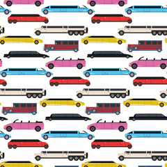 Colorful seamless pattern with limousines.
