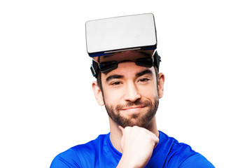 young man with virtual reality glasses