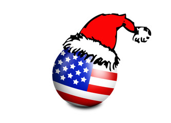 Amerkianische Weihnachtskugel mit Mütze