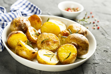 Baked potatoes with rosemary