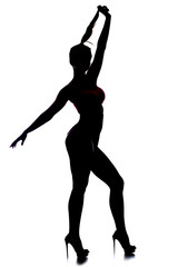 silhouette slender girl