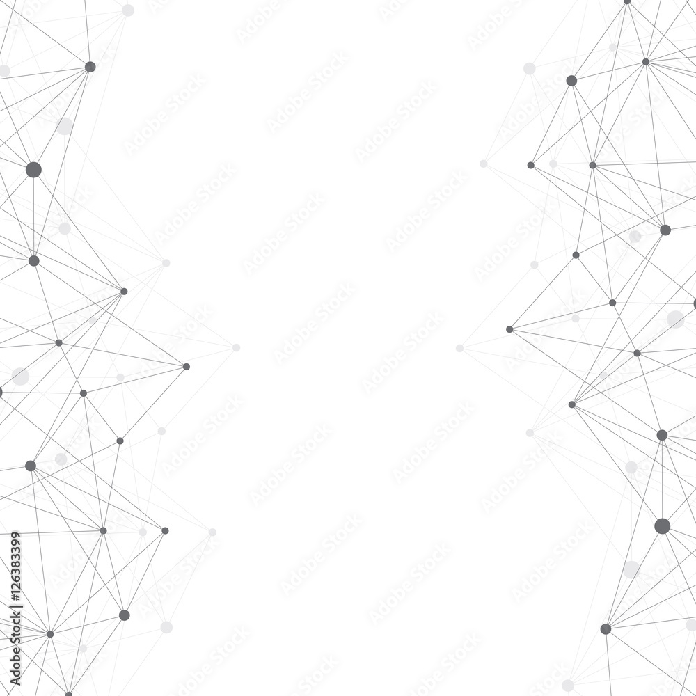 Aufkleber Geometric abstract background with connected line and dots. Graphic background for your design. Vector illustration.