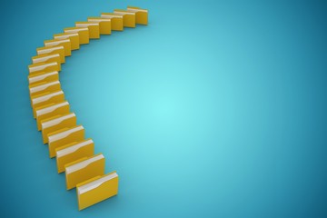 Composite image of digital image of yellow folders in row