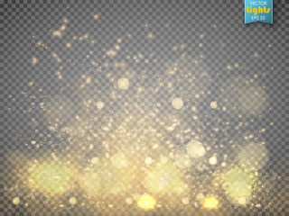 Christmas concept. Vector gold glitter particles background effect