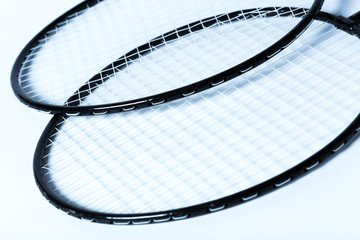 Badminton rackets  on white